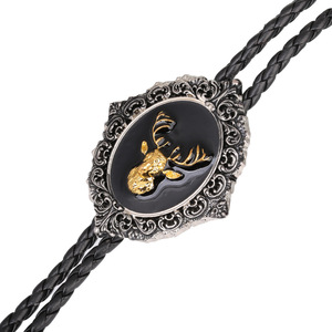 Nouveaux modèles de produits Alliage Horsehead Eagle Elk Deer Cowhead Polo Décolleté Corde Collier en cuir <span class=keywords><strong>Bolo</strong></span> <span class=keywords><strong>Cravate</strong></span> Pour Hommes Femmes - Product Image 2