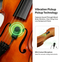 Mini microphone à contact pour violon, guitare, guqin, transducteur de vibrations pour enregistrement et performance en direct