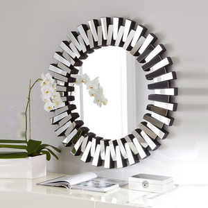 Specchio Decorativo Bianco e Nero a Forma di Sole per Arredamento Chic, Design d'Interni per Soggiorno, Elemento Decorativo <span class=keywords><strong>da</strong></span> Parete - Product Image 1