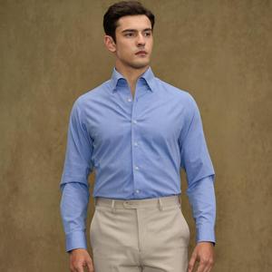 Chemise habillée de luxe sur mesure pour homme, 100 % coton, manches longues, formelle de bureau, pour soirée, ODM OEM - Product Image 1