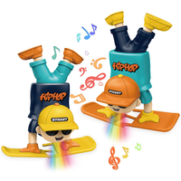 Jouets à remonter pour enfants : Figurine de garçon dessin animé dansant, éclairée et musicale, qui marche sur la tête