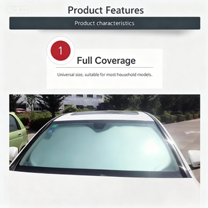 <span class=keywords><strong>Pare</strong></span>-soleil double anneau pour voiture - Tissu argenté, isolant thermique, protection UV et anti-soleil - Product Image 3