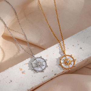 สร้อยคอสแตนเลสสตีล<span class=keywords><strong>ดี</strong></span>ไซน์หรูหรา ประดับเพชรพลอยรูปวงล้อนำ<span class=keywords><strong>โชค</strong></span>แปดดาว <span class=keywords><strong>ดี</strong></span>ไซน์สวยสง่า - Product Image 4