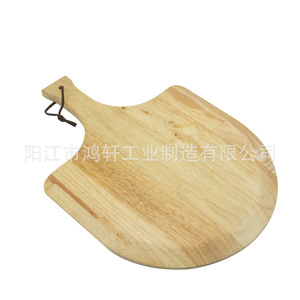 Tabla de madera para pizza con asa, forma irregular, madera maciza para hornear, utensilios para pizza, 630g, Yangjiang HX P009 - Product Image 4