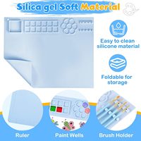 Tapis de Peinture en Silicone en Gros 50x40cm, Tapis de Dessin DIY Lavable et Réutilisable pour Enfants, Tapis d'Artisanat en Silicone pour Fournitures Artistiques pour Enfants