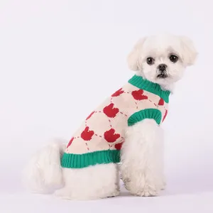 Лидер продаж от производителя, Роскошная Одежда для домашних животных, мягкий теплый вязаный свитер для собак, пальто для щенков на осень и зиму