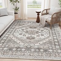 Tapis rectangulaire en fausse fourrure de style persan pour salon, facile d'entretien, tapis de chevet pour chambre, tapis en fausse cachemire pour couloir