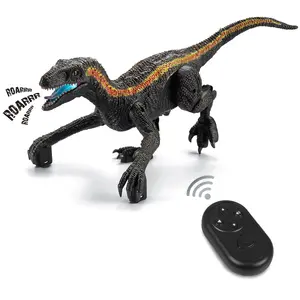 2.4G Remote Control Electric Walking Dinosaur Toy With Light Sound Realistic RC Dinosaur Toy Velociraptor