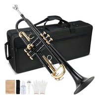 Wholesale Black Nickel Gold Brass Trumpet Instrument BB Tone Beginner Professional Band