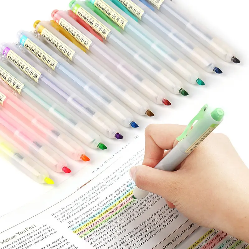 Schoolbenodigdheden Kawaii Briefpapier 12 Stuks Set Vloeibare Markeerstift