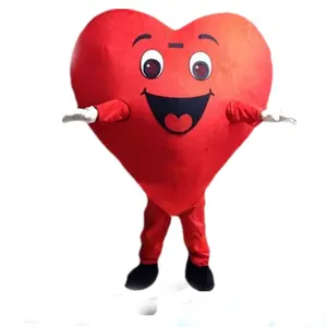 Disfraz personalizado de San Valentín para adulto, bonito disfraz de Mascota de corazón rojo