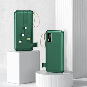Precio de fábrica de alta calidad portátil 10000mAh 20000mAh pantalla LCD BANCO DE ENERGÍA incorporado 4 Cable cargador con soporte y linterna - Product Image 4