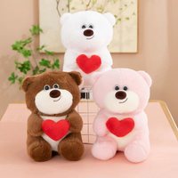 Ours en peluche Saint-Valentin 8 pouces avec cœur à câliner, jouet en peluche pour petite amie, cadeau d'anniversaire pour enfants, fournisseur direct, stock très demandé