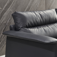 Ensembles de canapés en cuir de direction Mobilier de réception et de bureau bon marché avec fonction inclinable Design populaire pour salle de bureau