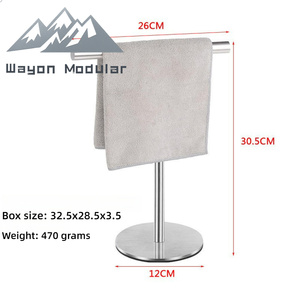 Porte-serviettes en acier inoxydable Wayon pour salle de bain avec options sur pied et murales - Product Image 6
