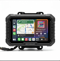 Unidad de Navegación HD Impermeable con Pantalla Extraíble de 5 Pulgadas, Multimedia Inalámbrica CarPlay para Motocicleta y Automóvil