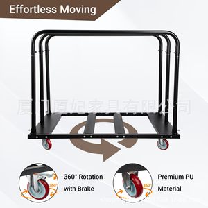 <b>Adjustable</b> Base <b>Table</b> Cart With Polyurethane Swivel Wheels For Warehouse Logistics Transport - Product Image 2