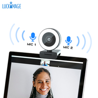 Cámara Web CMOS 2K Full HD con Enfoque Automático y Micrófono Integrado, Conexión USB para PC/Laptop, Ideal para Videoconferencias y Transmisiones en Vivo