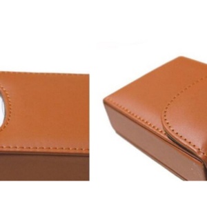 Boshiho Retro Leather <b>Storage</b> Poker <b>Box</b> Clubs Single Deck Playing Card Holder Travel Leather Card Deck Case - Product Image 3