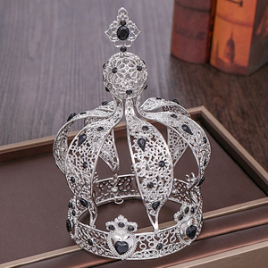 <span class=keywords><strong>Couronne</strong></span> de banquet diamant reine de mariée personnalisée <span class=keywords><strong>couronne</strong></span> de strass perle de cristal de perles couronnes de reconstitution historique et diadèmes - Product Image 4
