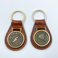 Porte-clés en cuir PU avec logo personnalisé, en métal doré, prix abordable 2024