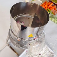 Picadora de Verduras Eléctrica Comercial CXCO, Ajustable de 1-8 mm, Trituradora de Repollo de Acero Inoxidable para Preparación de Ensaladas