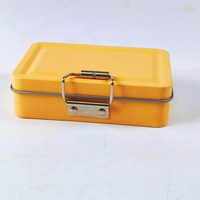 Boîte de rangement rectangulaire en fer blanc coloré scellée pour bonbons/biscuits de qualité alimentaire avec emballage verrouillable en fer