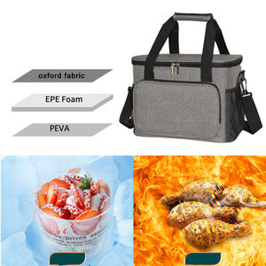 Tas Tote pendingin kotak piknik bebas bocor Oxford cetak Logo kustom dengan tali bahu termal tas pendingin makan siang terisolasi - Product Image 3