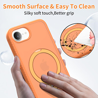 Coque Orange iPhone 17e avec Protection d'Objectif Effet Mat Doux au Toucher, Support Magnétique et Antichoc – Vente en Gros de Coques de Téléphone Portable
