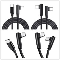Câble de charge rapide USB Type C vers USB Type C double USB C en nylon tressé en forme de coude 60W/3A