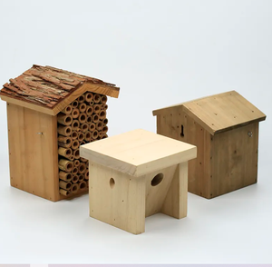 Özelleştirilebilir bambu kuş yuvalama kutusu açık evcil hayvan kafesi düğme kapatma katı hayvan desen sürdürülebilir böcek evi yaşam için - Product Image 5