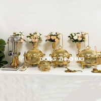 Plat Chafing Commercial Or Suspendu 8L pour Fêtes, Mariages, Buffets de Restaurant, Chauffe-Plat d'Hôtel