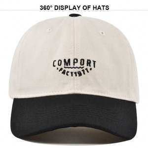 Casquettes de baseball promotionnelles pas chères non structurées bicolores 100 % coton à visière incurvée, brodées, style Dad Hat, unisexe, sportives et formelles - Product Image 4