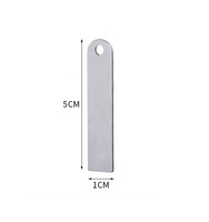 Plaque rectangulaire vierge en acier inoxydable 50*10mm pour gravure DIY, porte-numéro de téléphone, porte-clés, pendentif anti-perte