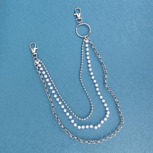 <b>Cool</b> Gold Plated Three-layer Chain Creative Pant Decoration Dress up Pearls Jewelry <b>Wallet</b> Chain Trendy Unisex - Product Image 2
