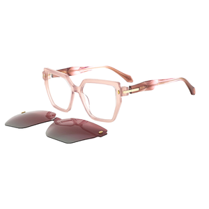 Gafas de Sol con Clip de Alta Calidad, Logotipo Personalizado, Montura Cuadrada Polarizada, Monturas Ópticas de Acetato, Protección UV, para Mujer - Product Image 4