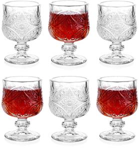 Juego de vasos de chupito de estilo clásico de 1,75 onzas súper bonitos de 6 copas de vino con tazas de té y platillos para Sherry Cordial - Product Image 2