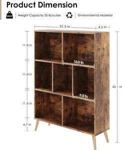 Étagère <span class=keywords><strong>à</strong></span> livres en bois rustique vintage <span class=keywords><strong>à</strong></span> 3 niveaux, 300 MOQ, avec 7 cubes de rangement <span class=keywords><strong>pour</strong></span> jouets, <span class=keywords><strong>à</strong></span> poser au sol - Product Image 3