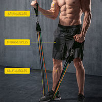 Gimnasio tensión estiramiento elástico TPE ejercicio bandas tubo conjunto Fitness entrenamiento tiras