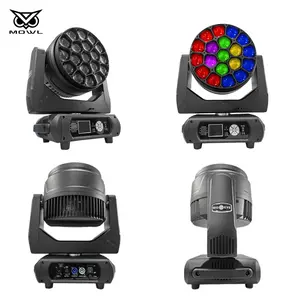 MOWL 19x40 RGBW 4in1 19x40W b-eyes Zoom mata lebah besar LED lampu kepala bergerak untuk panggung Bar