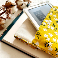 Housse de protection Kindle en coton avec fermeture élastique, pochette Kindle rembourrée, accessoires de livre