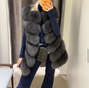 <span class=keywords><strong>Gilet</strong></span> coloré d'hiver pour femmes, veste en fourrure véritable argentée tendance pour filles et femmes, veste en fourrure de renard <span class=keywords><strong>doré</strong></span>, <span class=keywords><strong>gilet</strong></span> - Product Image 2