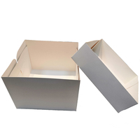 Boîte d'emballage carrée pour gâteau en papier recyclé de qualité alimentaire avec base/couvercle