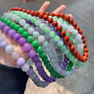 Kalung giok 8mm 10mm perhiasan batu alami hijau kuning merah Myanmar asli dengan sertifikat kualitas tinggi jimat giok penyembuhan