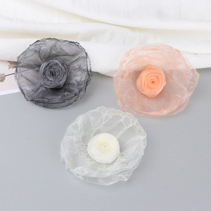 Organza Rose Flower Hair <b>Accessories</b> <b>Wedding</b> Bridal Headpiece Cloth Handmade Decor For Dress Shoes Bags - Product Image 1