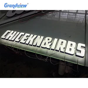 Sign Company Logo Led Outside Business Exterior Front Lit Custom Hanging Shop 3d Illuminated Logo Signage Building Sign Letter