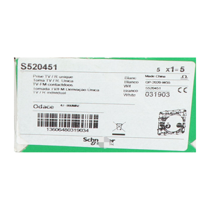 Prise électrique S520451 TV/R NOUVEAU NFP (5 pièces) - Product Image 2