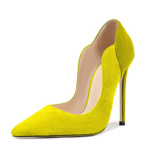 Sexy Thin-heeled Women Pointy Toe High Heels Stiletto Pumps Large Size 47 Patchwork Suede Wide Fit Dress <b>Shoes</b> - Product Image 5