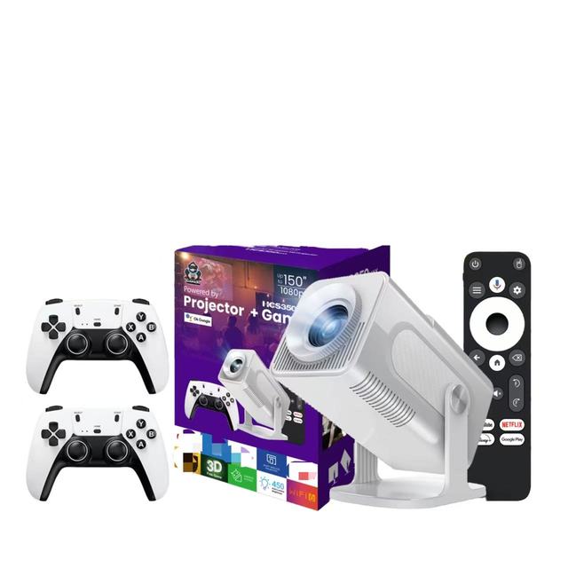 Zoku HCS350MAX Portable Gaming Projector Android 14 Mini LED Video Console with 28000 Games Wifi LCD Lamp 4K Max Home Theatre