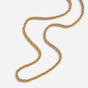 สร้อยคอโซ่เกลียวสำหรับผู้หญิง สแตนเลสสตีล สีสันตัดกัน รูปตัวยู ของขวัญ เครื่องประดับ - Product Image 1